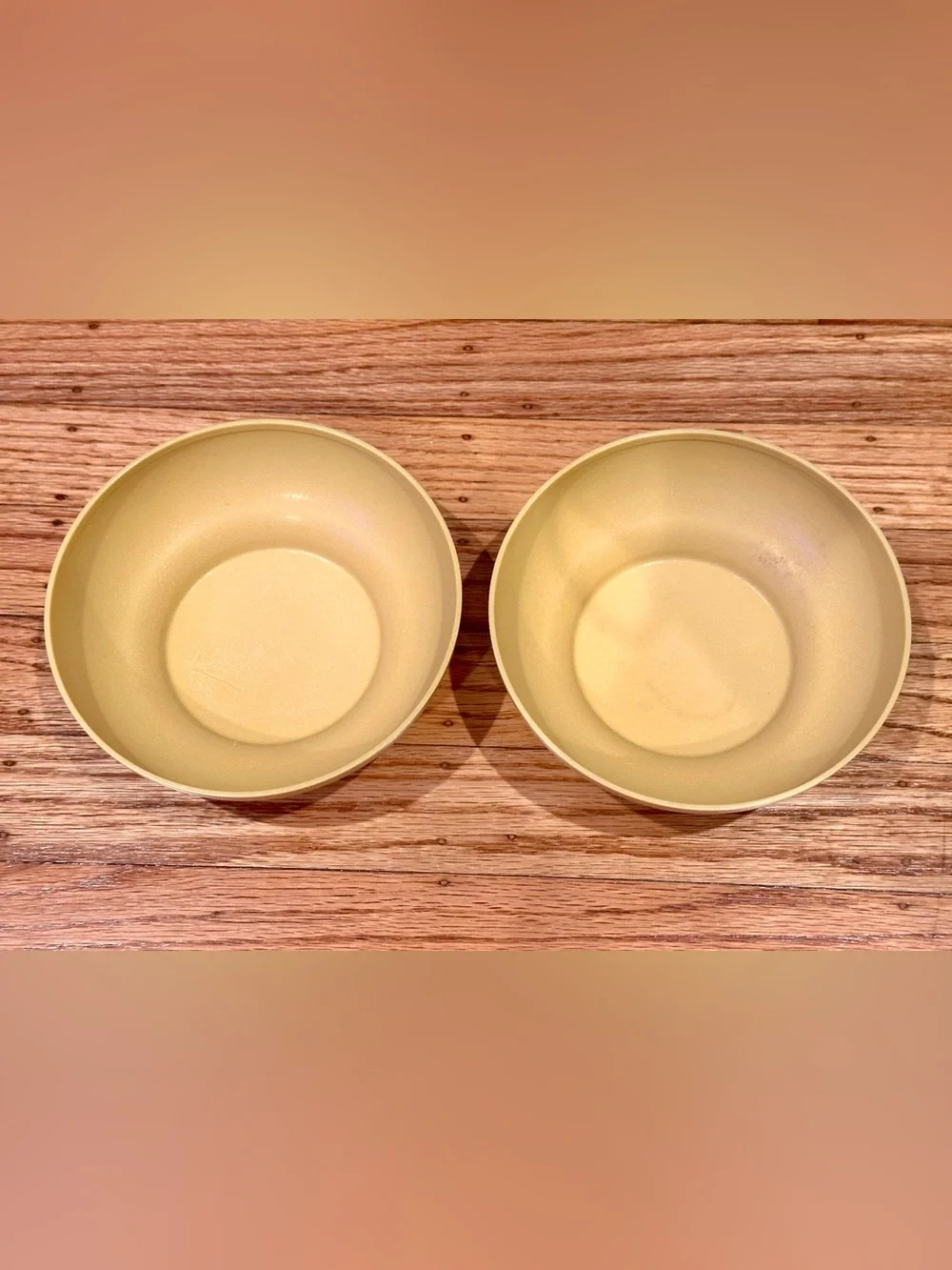 Vintage 1970s Tupperware Cereal Soup Bowls - Set of 2 Harvest Gold Model #890